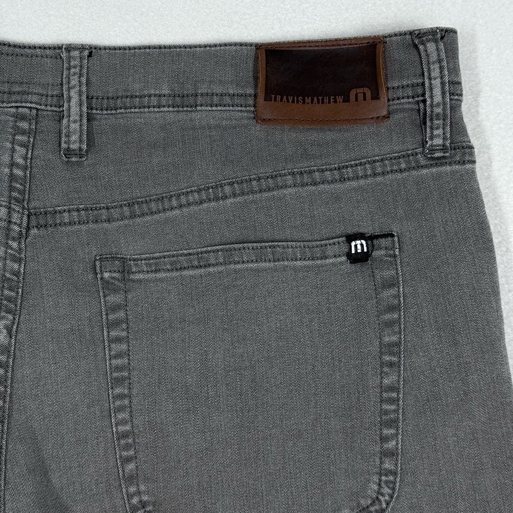 Travis Mathew Jeans 34x30 Grey Straight Denim Stretch Performance Lightweight - Picture 12 of 16